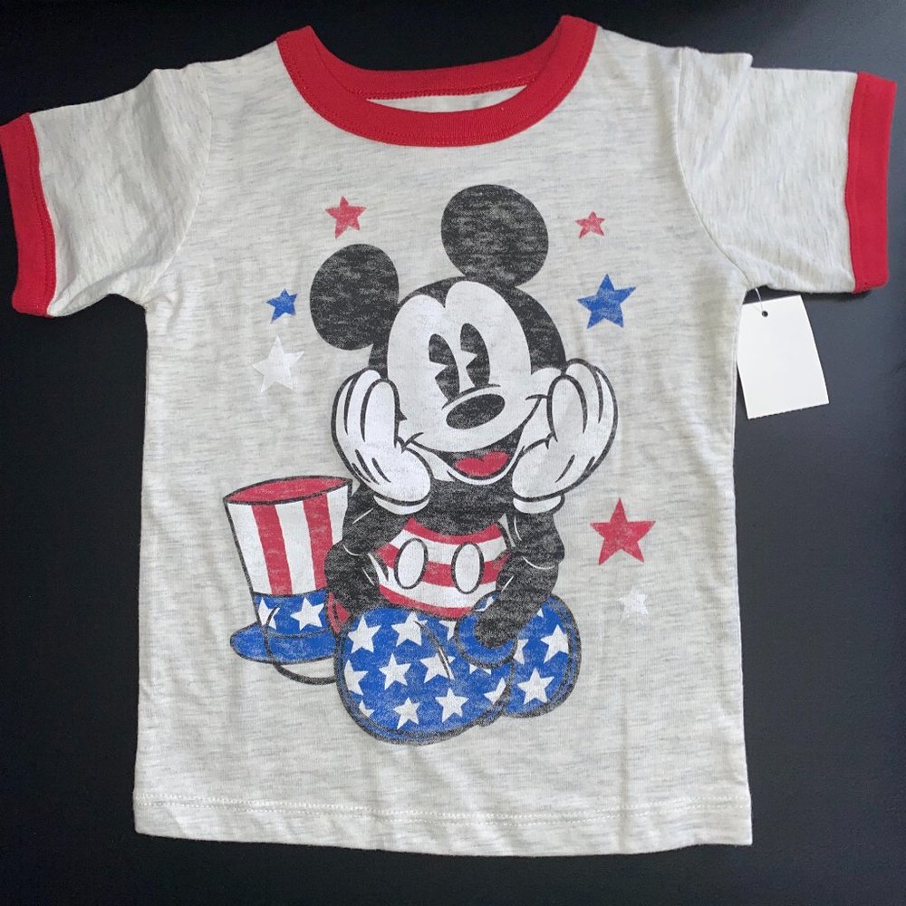 Disney Mickey Mouse Red White & Blue America Tee Shirt